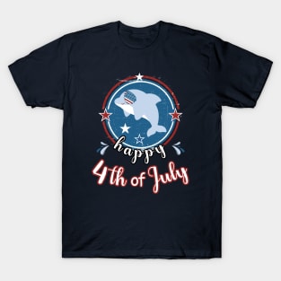 Happy 4Th of July Cute Dolphin Retro T-Shirt